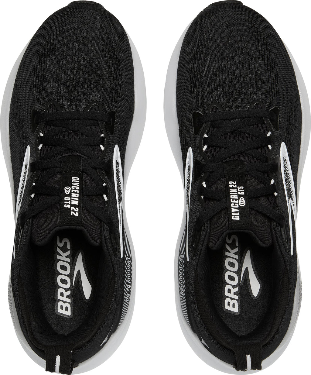 Women's Glycerin GTS 22 Wide Fit Road Running Shoes - Black