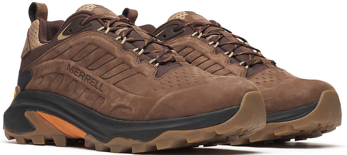 Men's Moab Speed 2 Leather Waterproof Walking Shoes - Brown