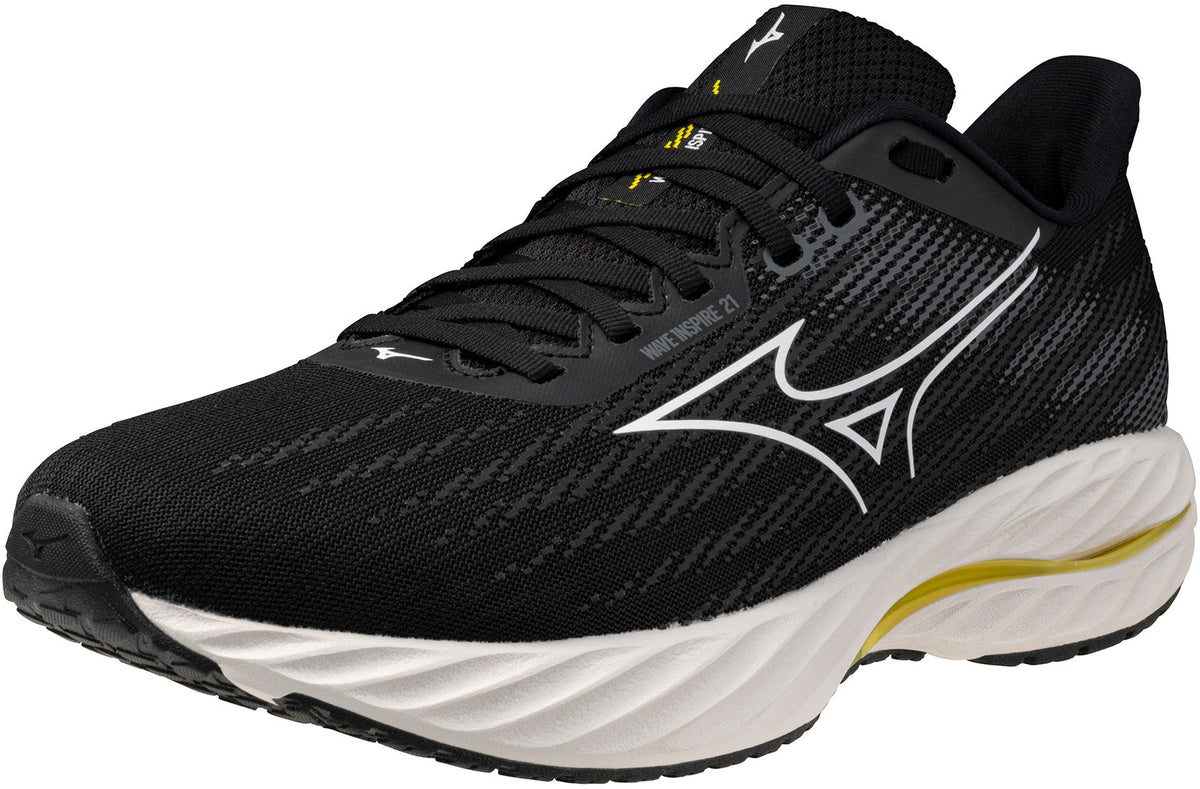Men's Wave Inspire 21 Wide Fit (2E) Road Running Shoes - Black