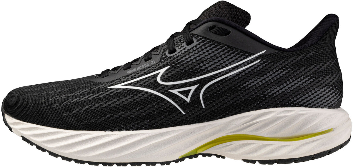 Men's Wave Inspire 21 Wide Fit (2E) Road Running Shoes - Black