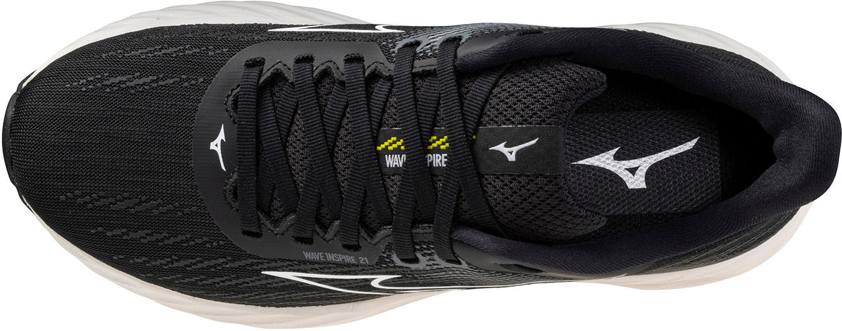 Women's Wave Inspire 21 Wide Fit (D) Road Running Shoes - Black