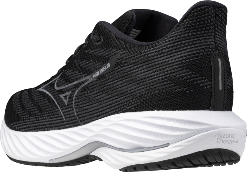 Men's Wave Rider 28 Wide Fit (2E) Road Running Shoes - Black