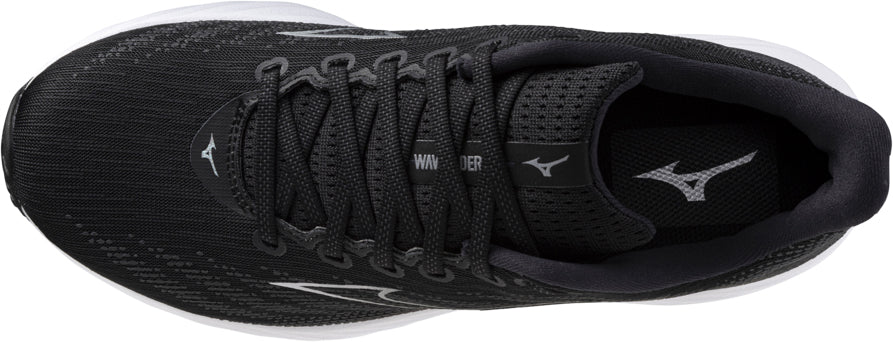 Men's Wave Rider 28 Wide Fit (2E) Road Running Shoes - Black
