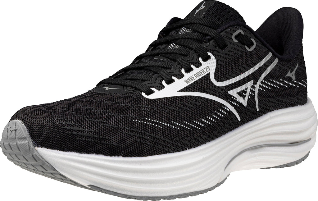 Women's Wave Rider 29 Wide Fit (D) Road Running Shoes - Black