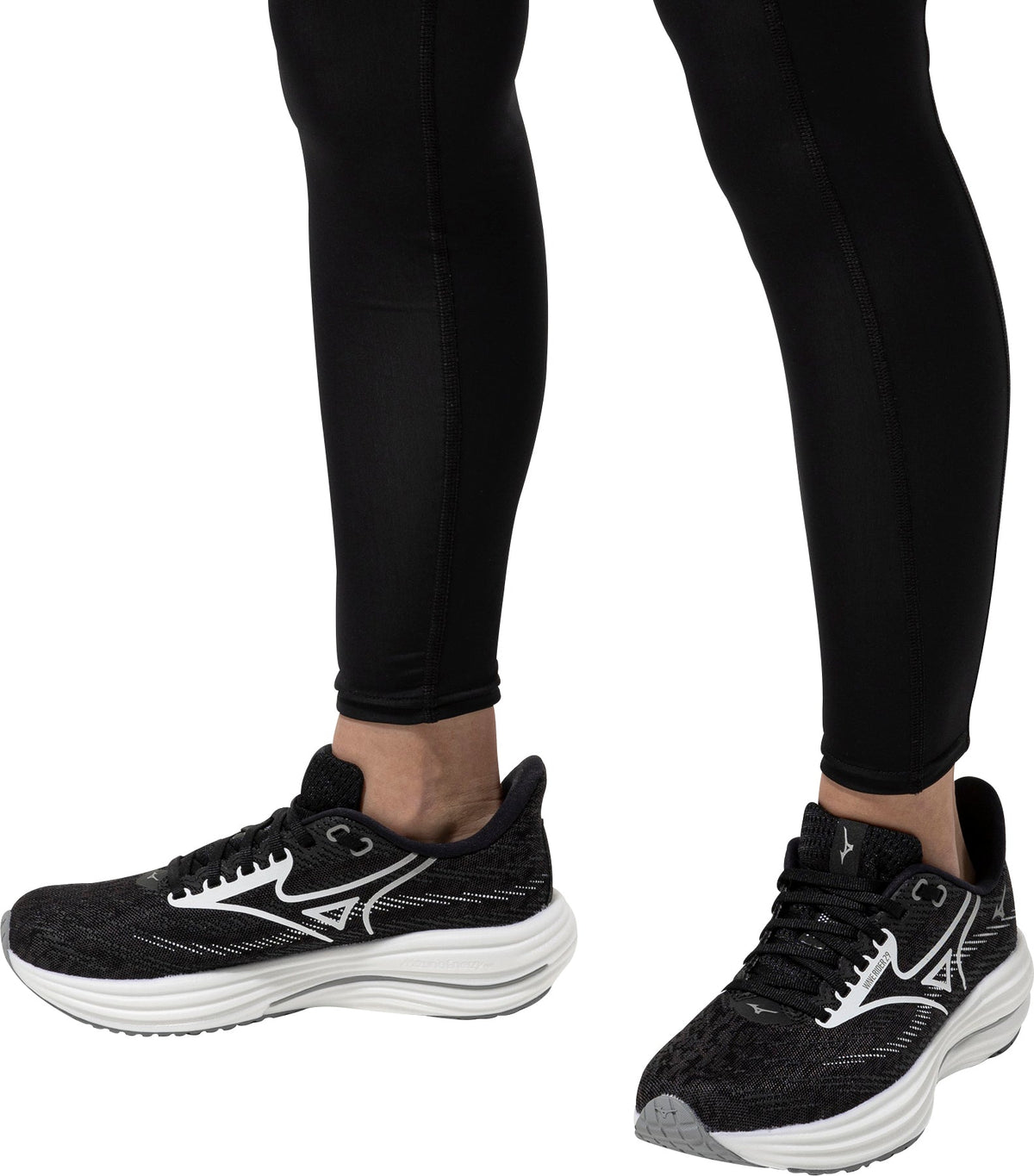 Women's Wave Rider 29 Wide Fit (D) Road Running Shoes - Black